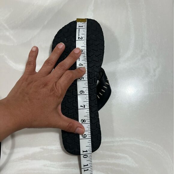 Flojos Black Leather Thong Flip Flop Casual Summer Women’s Size 7 - Picture 10 of 11